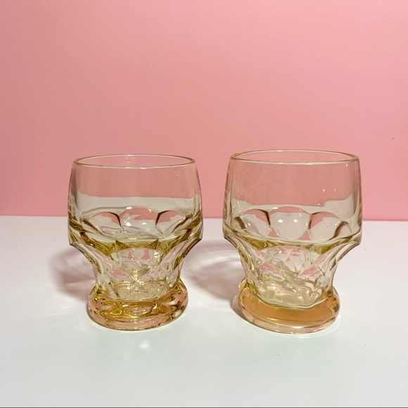Vintage yellow drinking glasses